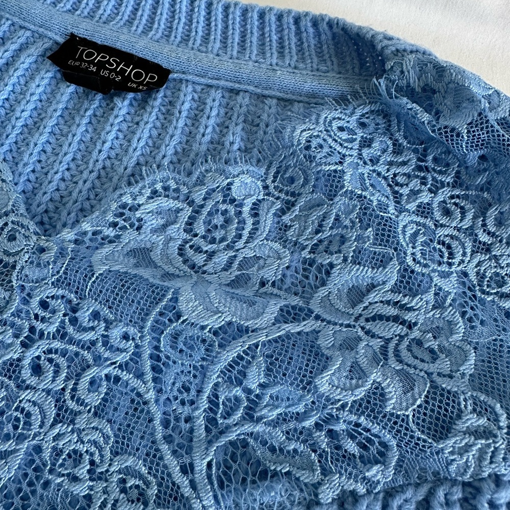 Top Shop Knit Lace Sweater